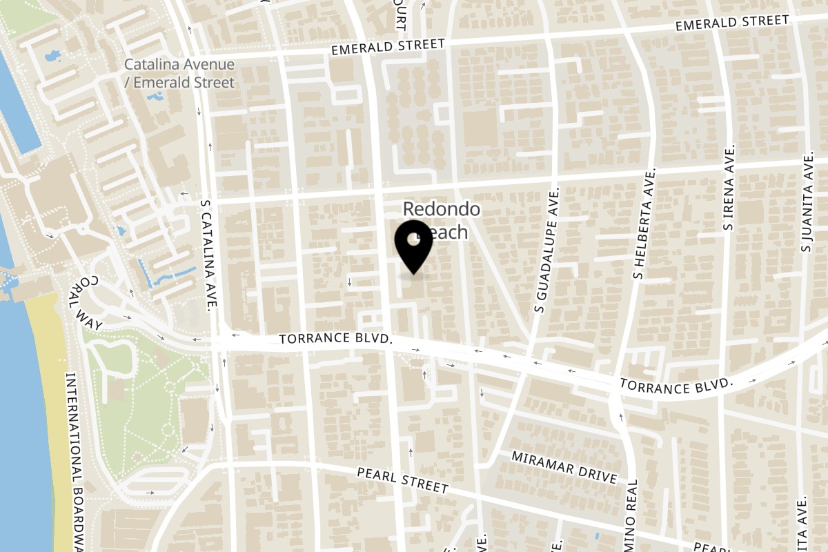 Map showing the location of Tara Thai on 234 S Pacific Coast Hwy in Redondo Beach
